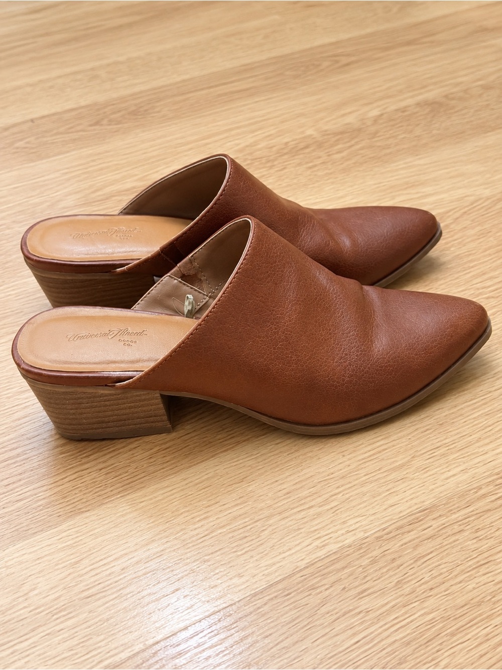 Universal Thread Cognac Brown Pointed Toe Mule Heels
